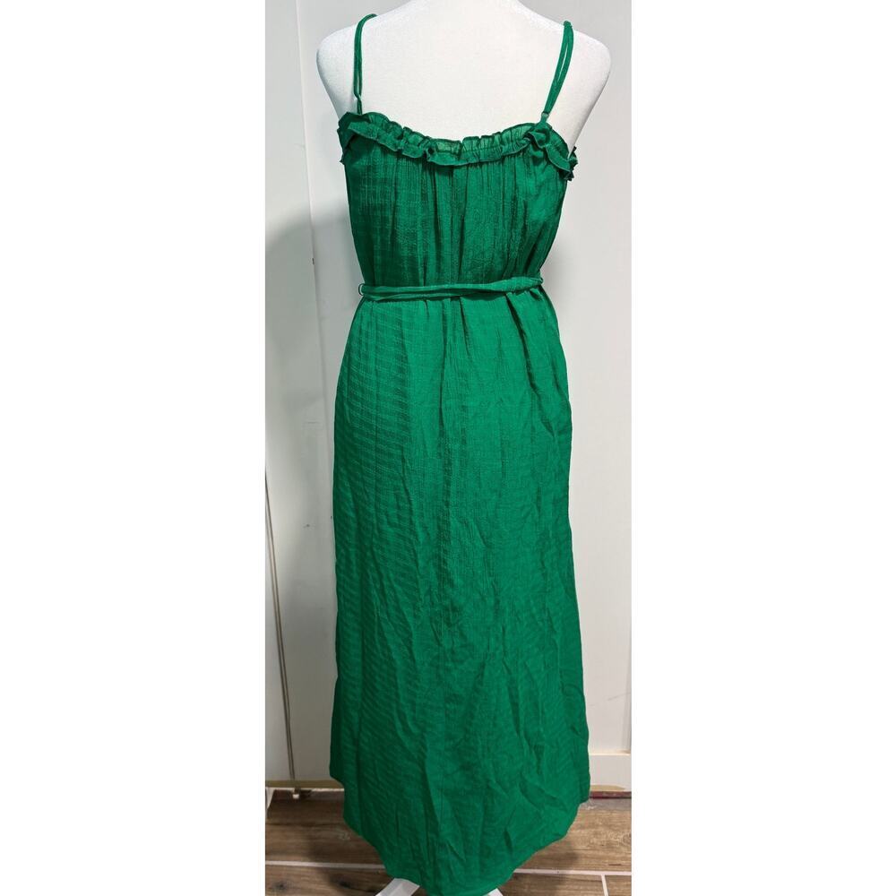 NWT Compania Fantastica Green Tie-Waist Spaghetti Strap Maxi Dress Size S - Picture 4 of 6